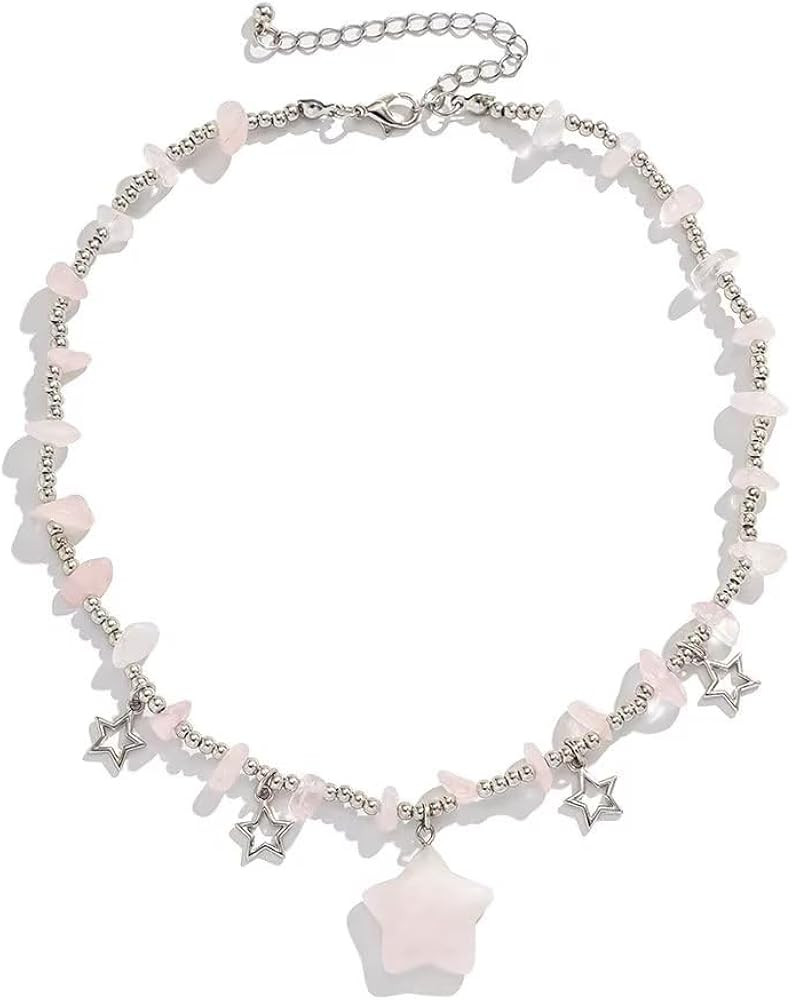 Azusa Sun Star Charms Pendant Choker Y2K Healing Crystal Necklace Summer Jewelry with Silver Chai... | Amazon (US)