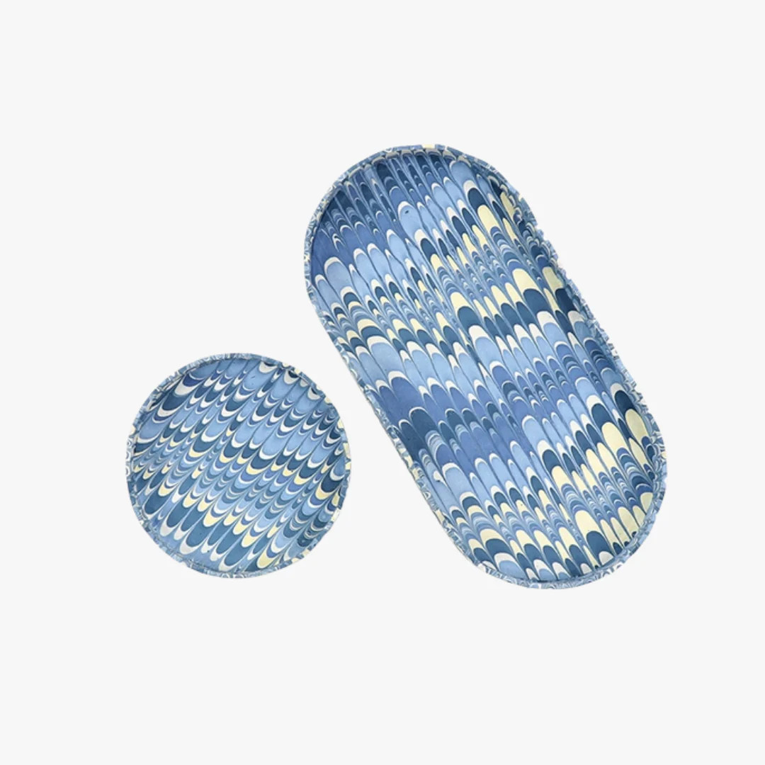 Blue Mountain Marbleized Tray Set | Dear Keaton