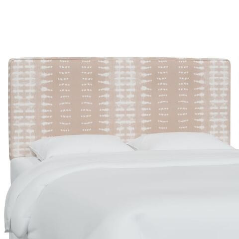 Dotted Stripe Soft Pink Loran Upholstered Headboard | World Market
