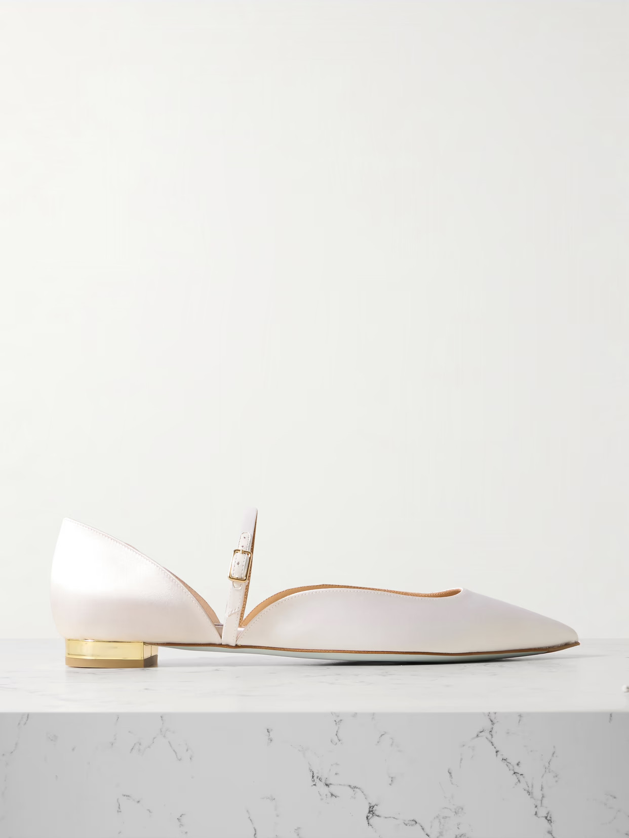 Aquazzura - Bellezza Satin Ballet Flats - White | NET-A-PORTER (UK & EU)
