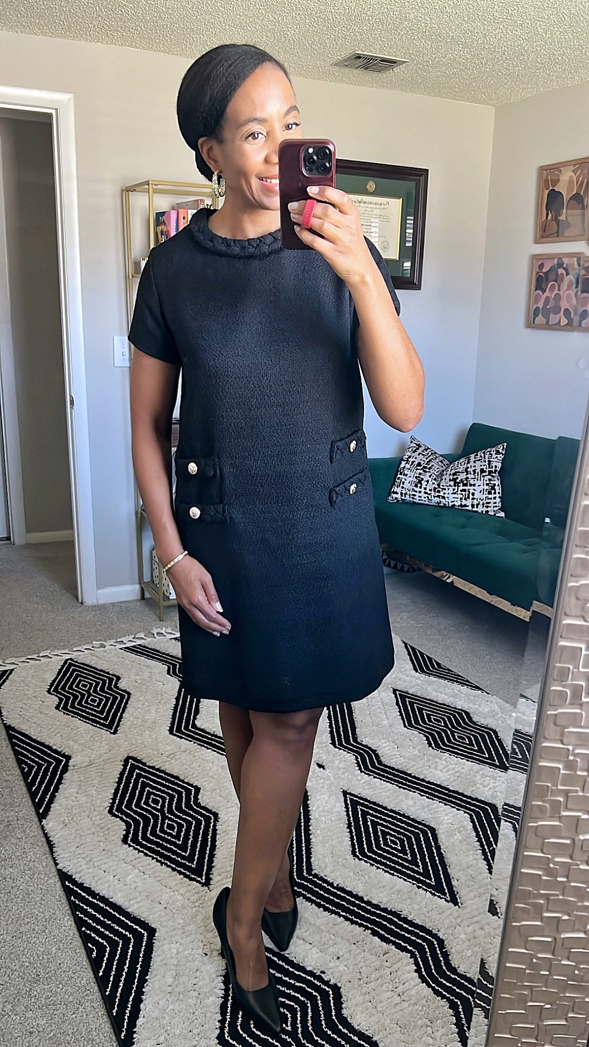 Outfits Lately - Office Workwear

• Amazon Tweed Dress Short Sleeve Crew Neck
• Kendra Scott Kelly Hoop Earrings
• Kendra Scott Kelly Bangle Bracelet
• Sezane Magda Heels

A cute look-for-less tweed Jackie dress for under $45!

This tweed dress from Amazon is inspired by Tuckernuck's Tweed Jackie Dress and it does not disappoint! I'm wearing a size medium in here.

Fall workwear outfit, little black dress, fall tweed dress, work outfit, Amazon, workwear, designer inspired, fall and winter dress, workwear dress

#amazonfinds #amazonfashion #lookforless #designerinspired #styleonabudget #falloutfit #falldress #workwearstyle 

#LTKStyleTip #LTKootd

#LTKFindsUnder50 #LTKWorkwear #LTKMidsize #LTKOver40