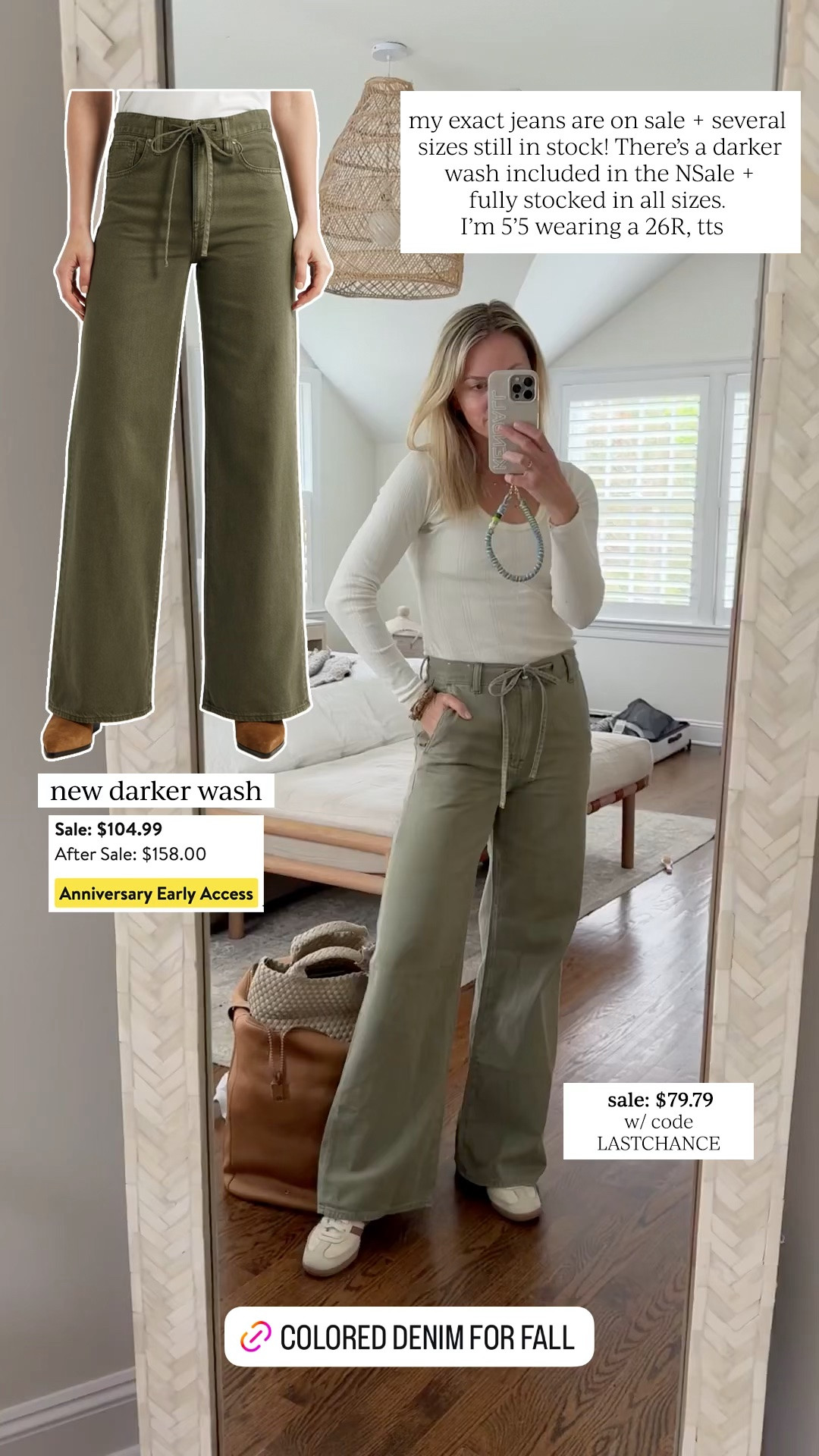 These jeans are in stock + on sale! They also come in a darker wash that are included in the NSale. I’m 5’5 and went tts, 26R. Great colored denim option for fall

#LTKSaleAlert