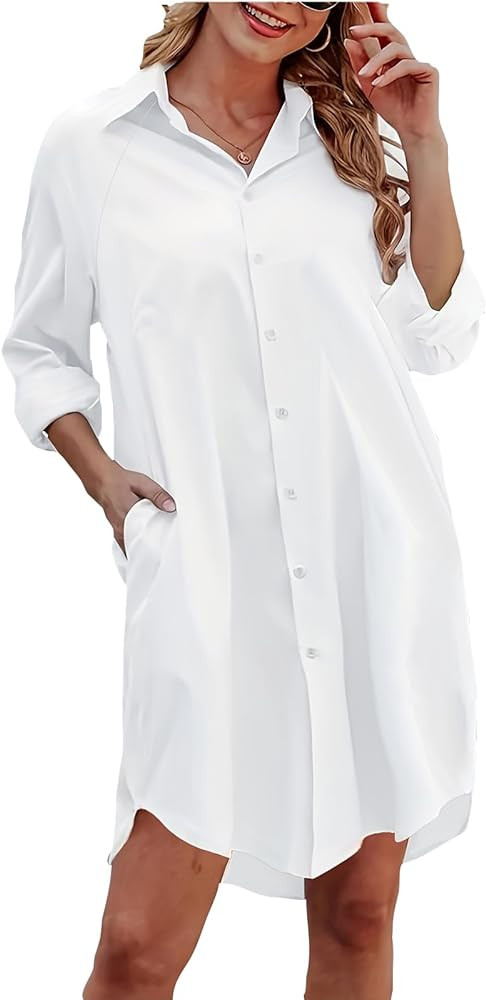 atavant Casual Button Down Shirts for Women, Long Sleeve Dress for Women, Fall Blouse for Women w... | Amazon (US)