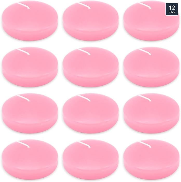 10 Hour Pink Floating Candles Large 3" Unscented Dripless Pool Water Wax Floating Candles for Vas... | Amazon (US)
