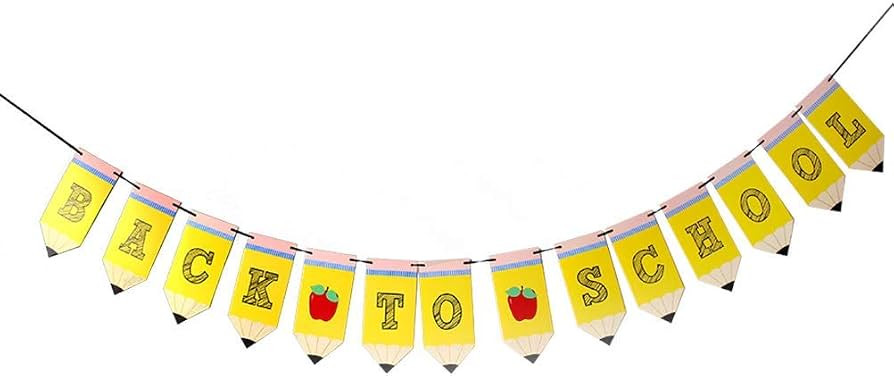 BinaryABC Back to School Bunting Banner,First Day of School Sign,First Day of School Decoration S... | Amazon (US)