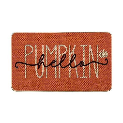 Artoid Mode Orange Hello Pumpkin Fall Doormat, Autumn Home Decor Low-Profile Switch Rug Door Mat Floor Mat for Indoor Outdoor 17x29 Inch | Amazon (US)