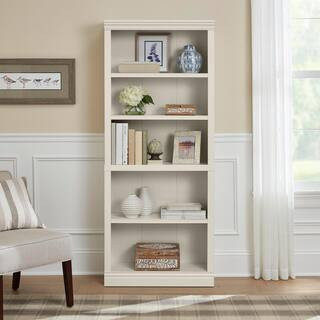 StyleWell 71 in. Off White 5-Shelf Classic Bookcase with Adjustable Shelves HS202006-36WTE - The ... | The Home Depot