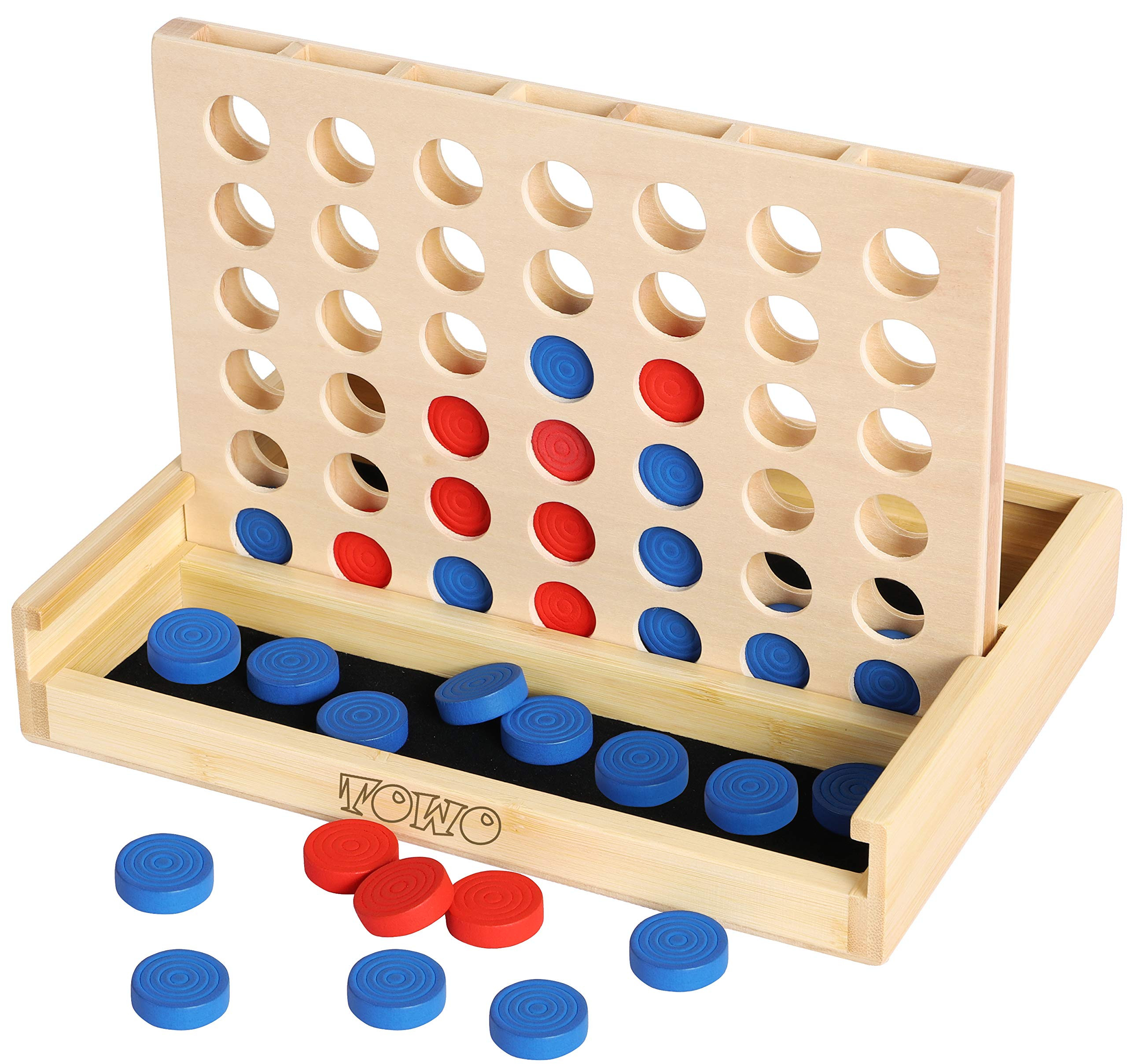 TOWO Wooden 4 in a Row Game - Classic Strategy Game for Adults Children-Connect The 4 Discs of Sa... | Amazon (US)