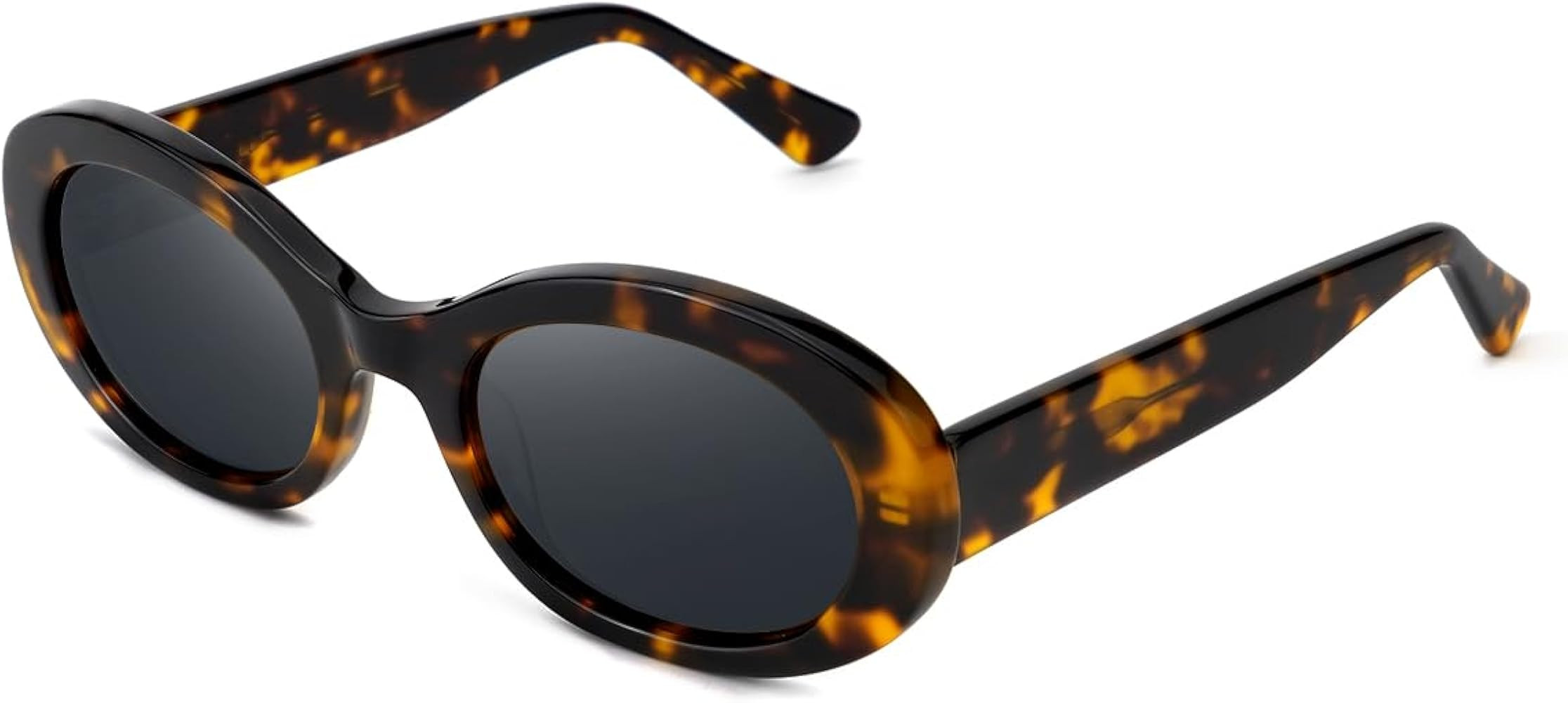 Retro Oval Sunglasses for Women Men Polarized Handmade Acetate Women's Sunglasses Trendy | Amazon (US)