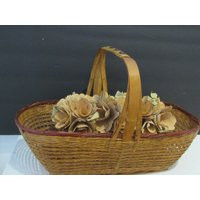 Antique Primitive Woven Basket With Pattern Handle Farmhouse Country Décor Foraging Gathering Flower Egg | Etsy (US)