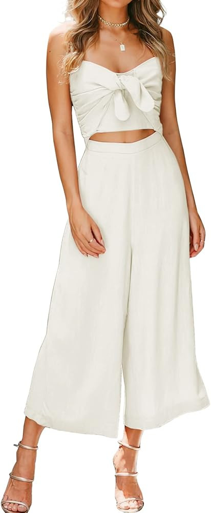 Visit the AVALEBETI Store 4.0  95
AVALEBETI Women's Summer Spaghetti Straps Tie Knot Cutout Smocked  | Amazon (US)