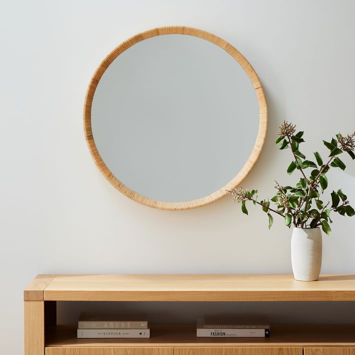 Woven Round Wall Mirror - 30" | West Elm (US)