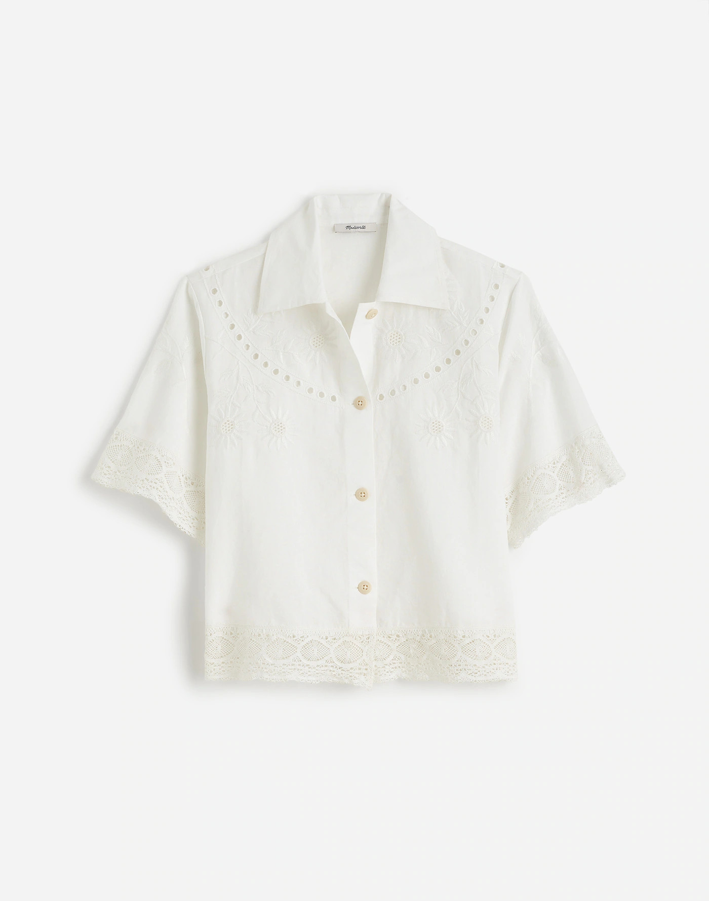 Embroidered Lace Button-Up Shirt | Madewell | Madewell