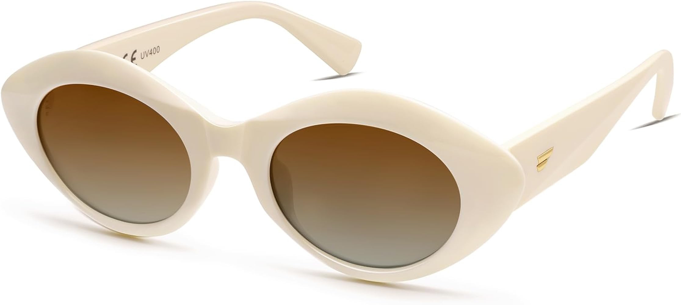 VANLINKER Polarized Trendy Thick Oval Round Sunglasses for Women Retro Shades VL9825 | Amazon (US)