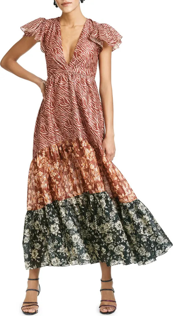 Sachin & Babi Lori Mixed Print Eyelet Maxi Dress | Nordstrom | Nordstrom