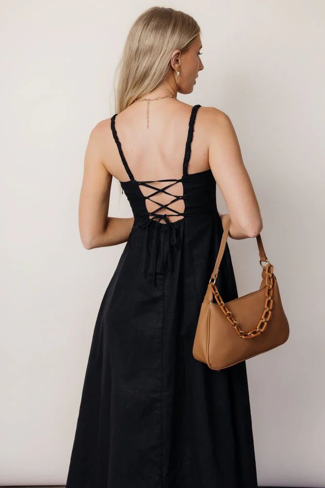 Margot Midi Dress in Black - S / Black - böhme | Bohme