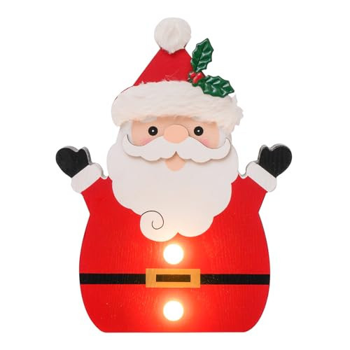 Christmas Decorations for LED Lighted Santa Claus Decor Farmhouse Wooden Tiered Tray Signs Rustic Holiday Table Sign Kitchen Xmas Party Mantel Gift Winter | Amazon (US)