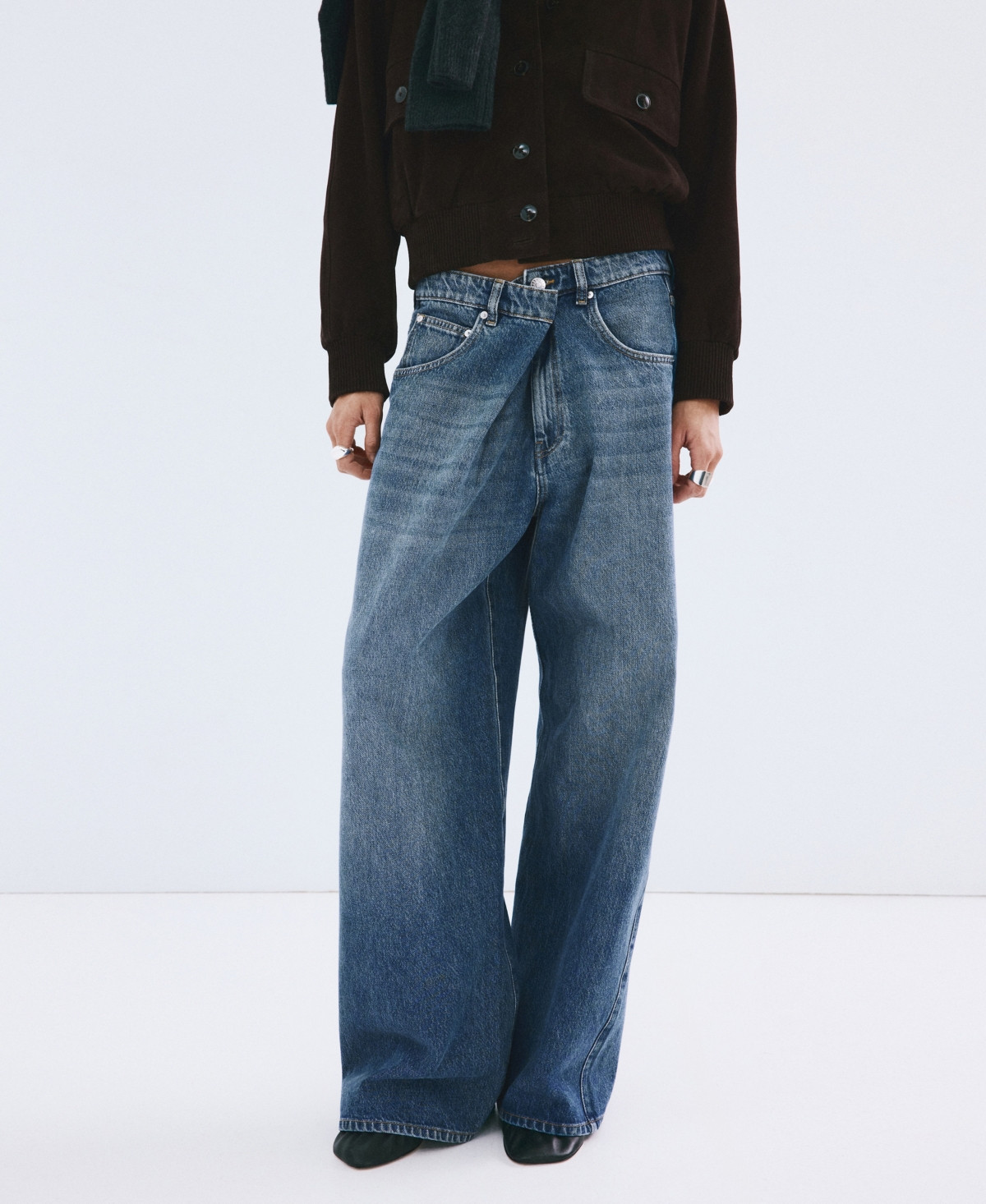 Mango Women's Mid-Rise Balloon Jeans - Medium Blue | Macy's