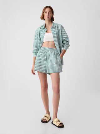 Organic Cotton Striped Poplin Shorts | Gap (US)