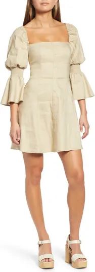 Juliet Sleeve Linen Blend Dress | Nordstrom