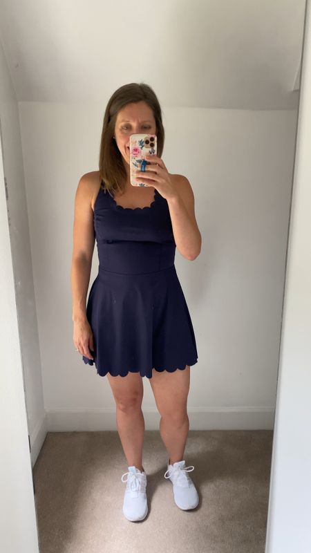 Amazon Athletic Dress 

Love the scallop detail! 
Detached shorts
Built in sports bra
Pockets in shorts 
TTS • wearing S

#LTKfamily #LTKhome #LTKFitness