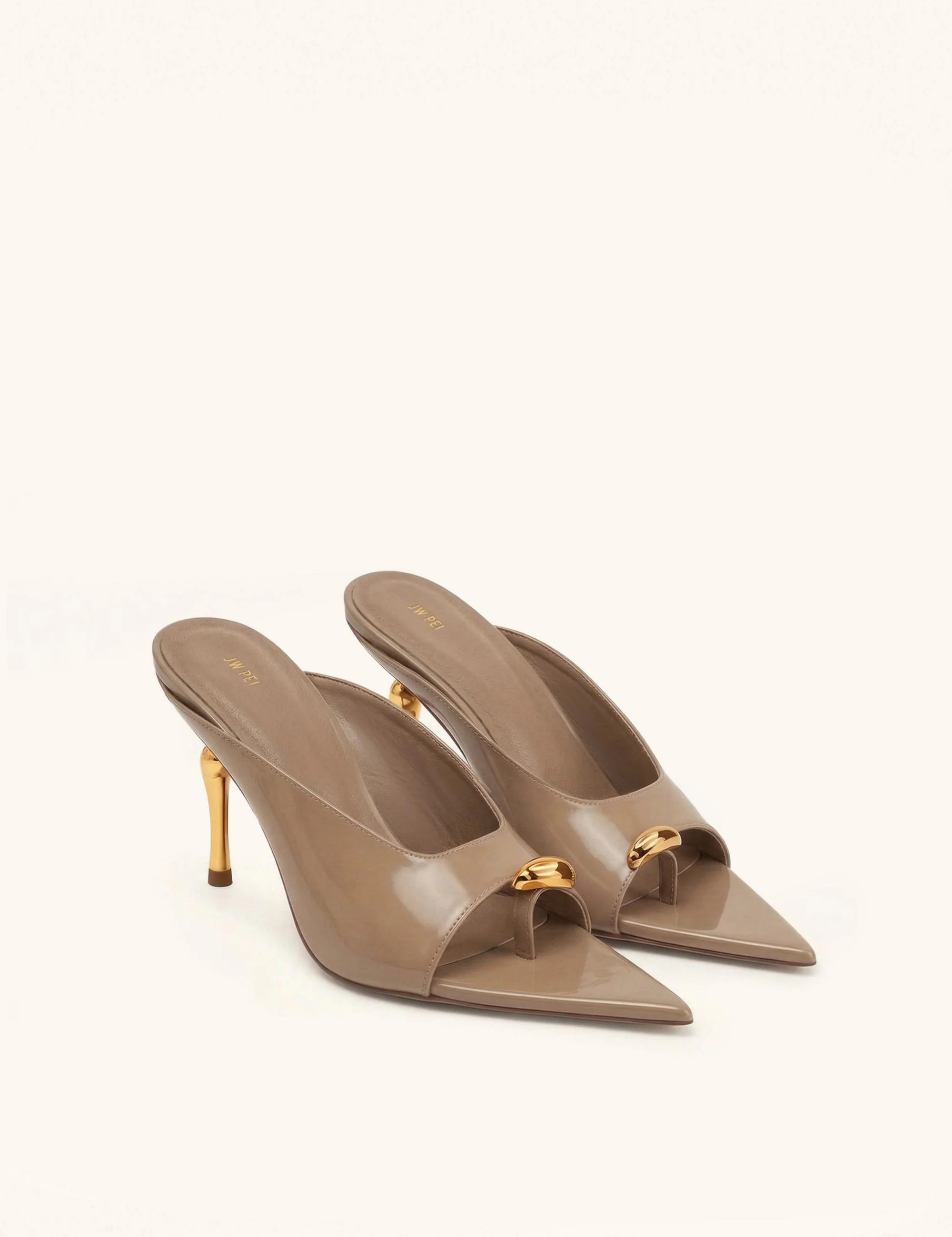 Noemi Pointed-Toe Mule Heels - Khaki | JW PEI US