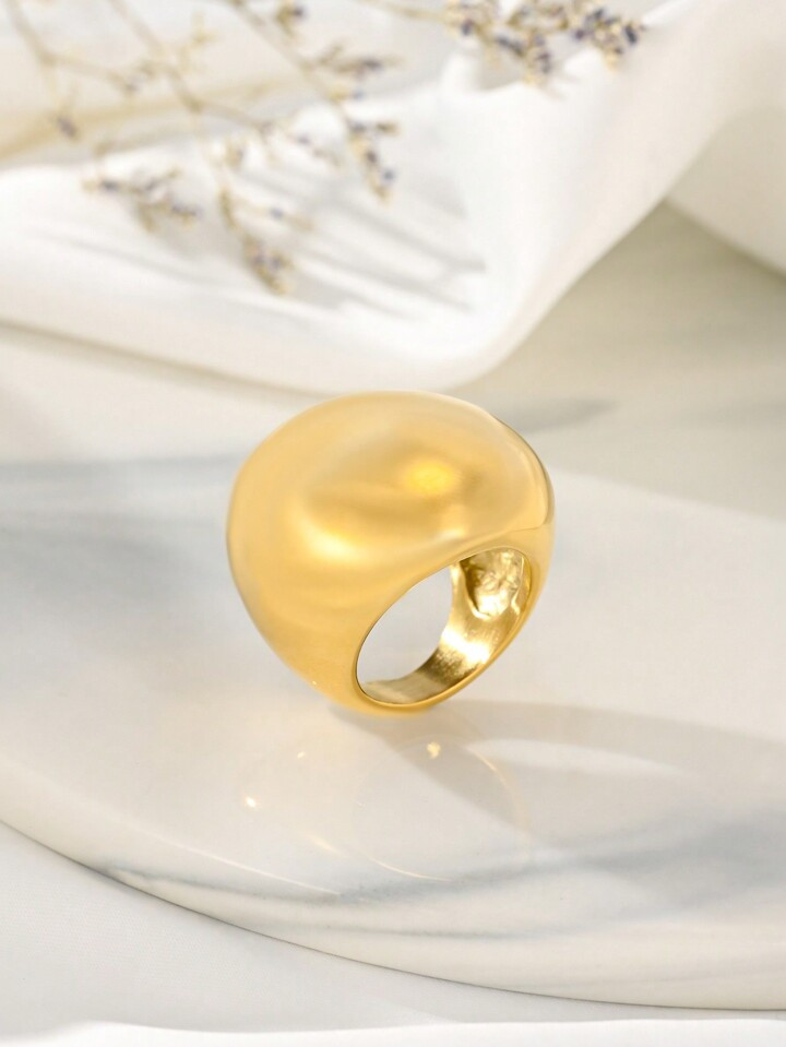 1pc Exaggerated Fashionable Stainless Steel Big Sphere Women's Ring, Suitable For Party And Festi... | SHEIN