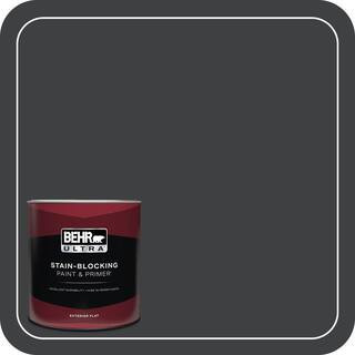 1 qt. Home Decorators Collection #HDC-MD-04 Totally Black Flat Exterior Paint & Primer | The Home Depot