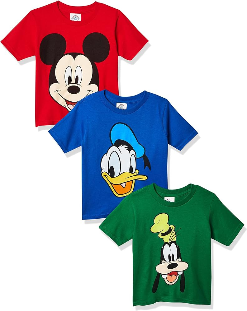 Disney Boys' Toddler Mickey, Goofy, Donald 3-Pack T-Shirts | Amazon (US)