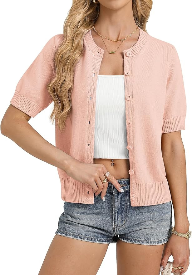 GRACE KARIN Womens Casual Short Sleeve Cardigan Lightweight Summer Cardigan Sweater 2026 Button U... | Amazon (US)