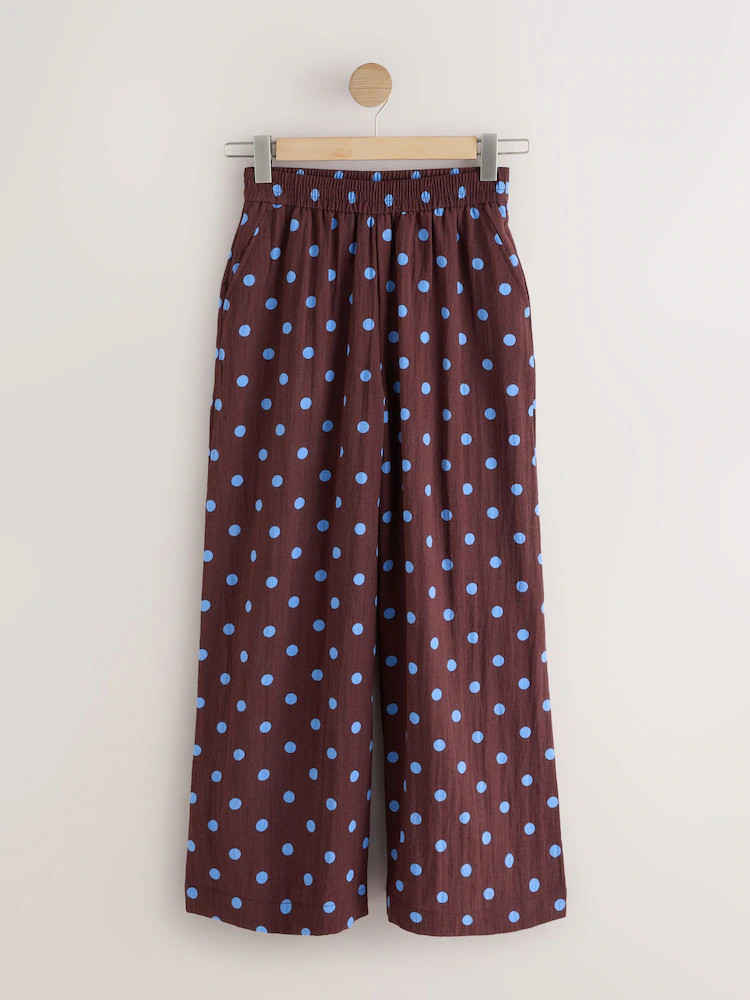 Chocolate Brown/Blue Spot - Hosen mit weitem Bein zum Reinschlüpfen | Next EU