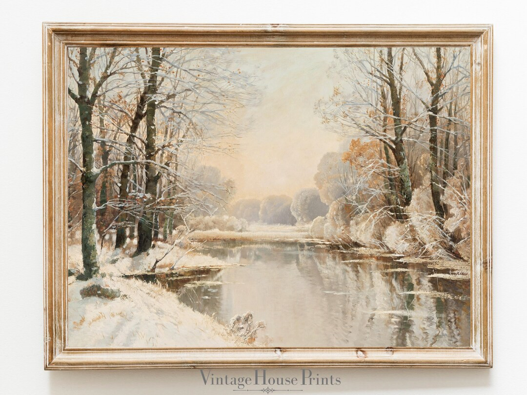 Snowy Winter Landscape Print, Vintage Painting, Wall Art, Home Decor, Digital Download, 1800's Pa... | Etsy (CAD)