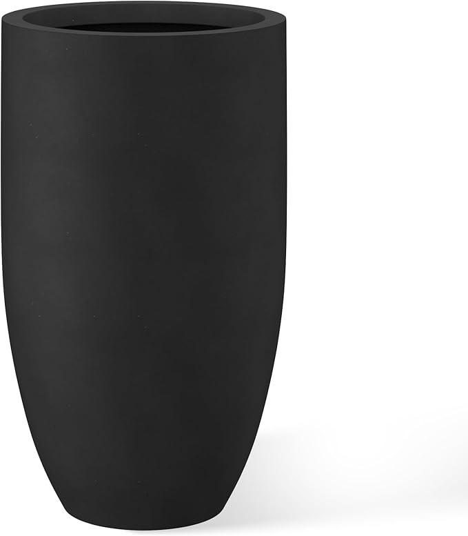 Kante 24 Inch Tall Round Concrete Planter, Large Indoor Outdoor Plant Pots with Drainage Hole and... | Amazon (US)