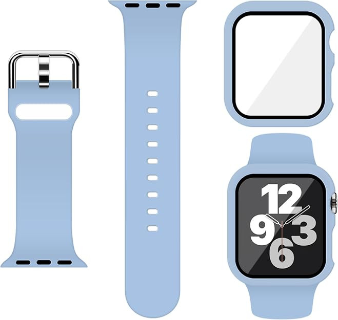 Sport Silicone Band and Case with Screen Protector for Apple Watch Series 11 Series 10 Series 9 S... | Amazon (US)