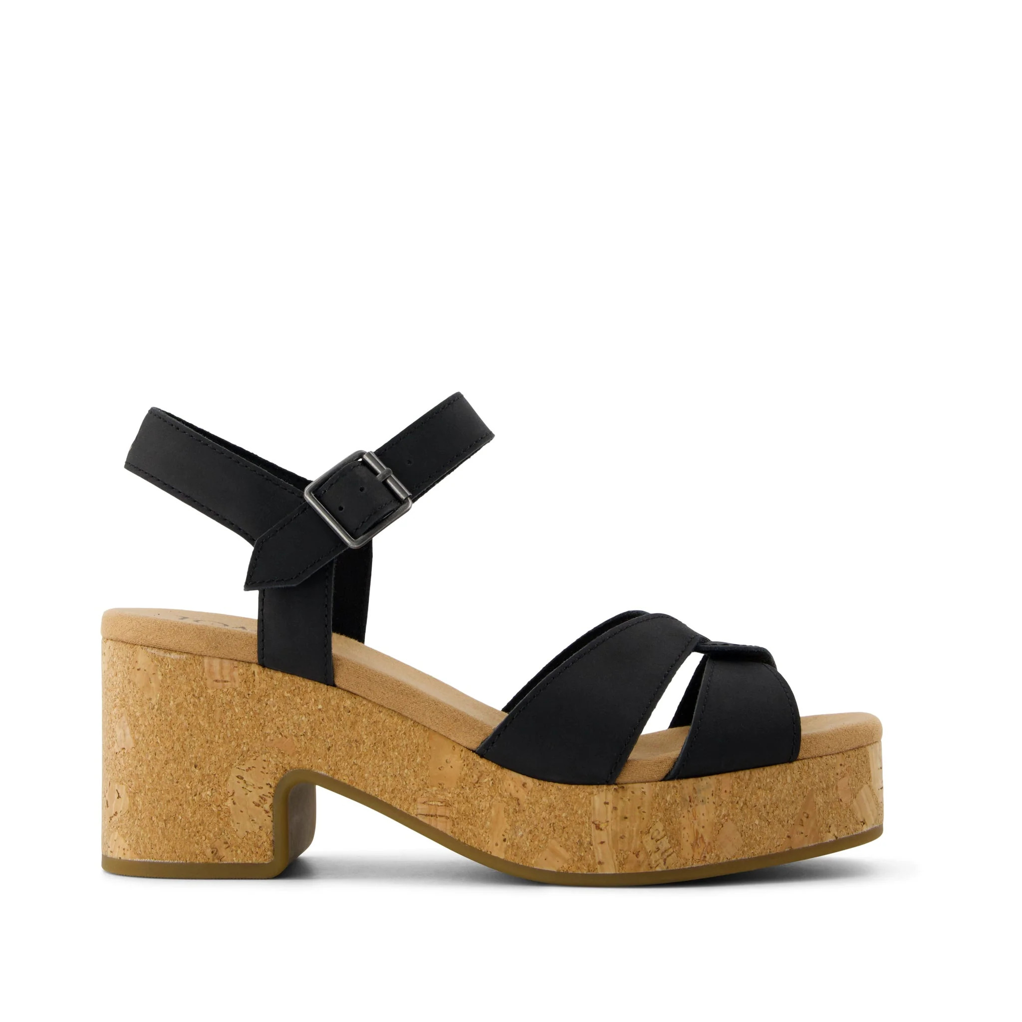 Isla Heeled Sandal Black Leather | Toms EMEA