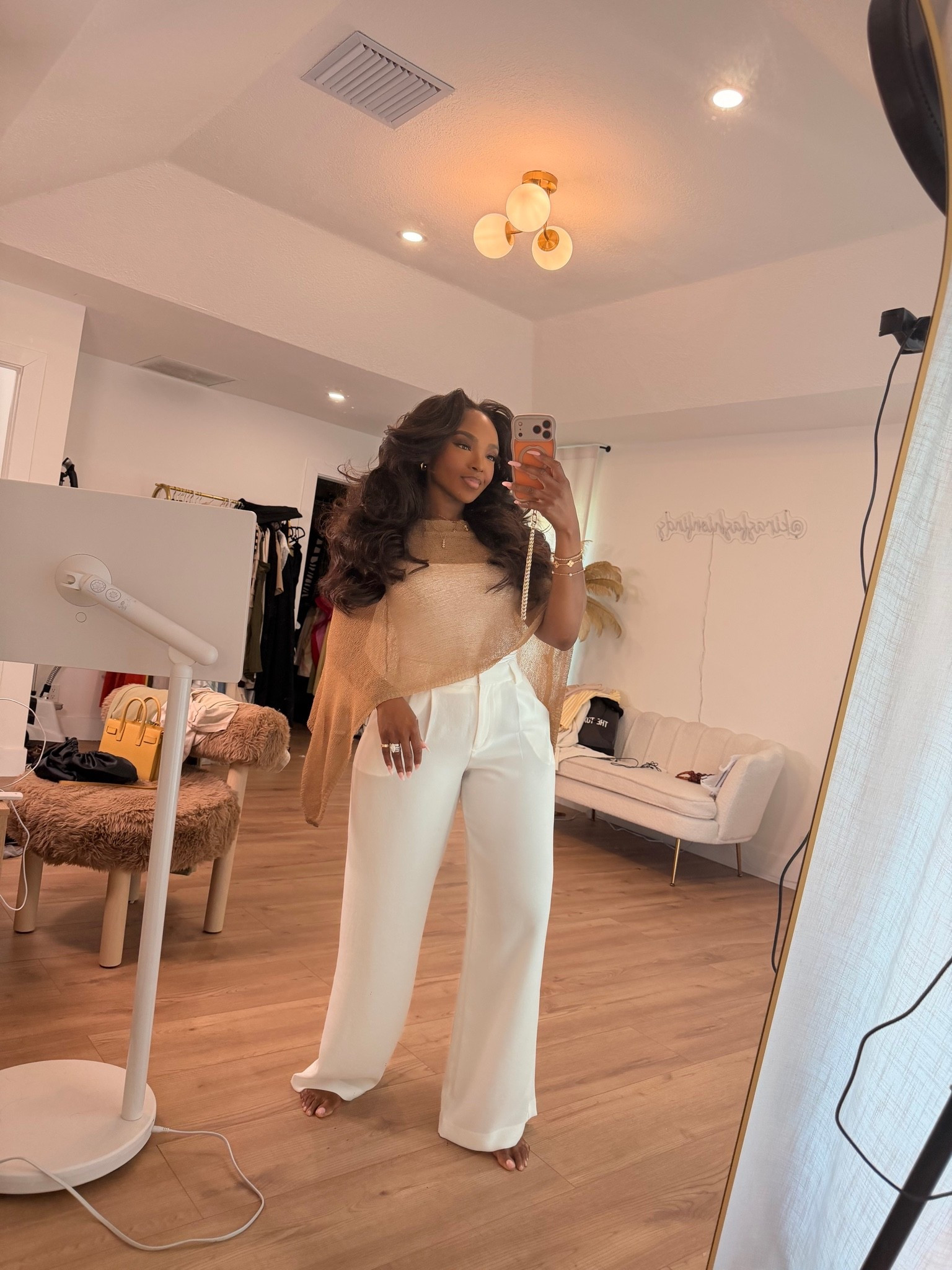 Hi Babes! 

This neutral monochrome moment is giving rich vacation energy without even trying 🤍 The flowy white trousers paired with the fitted bodysuit and lightweight knit poncho make this look feel effortless but still so elevated. One of those outfits that looks luxe, feels comfortable, and can easily be styled multiple ways to lower your cost per wear.

I love this for those days you want to look polished without wearing anything too complicated. The soft nude heels pull everything together perfectly.

Perfect for:
• Resort dinners  
• Summer brunch  
• Vacation nights  
• Rooftop drinks  
• Beachside dinners  

Undergarments: seamless nude thong + sticky bra or nipple covers for the smoothest fit.

Everything is linked below ✨

xx Kira | IG: KirasFashionFinds

34D - 27 - 40 • Size Small or 4