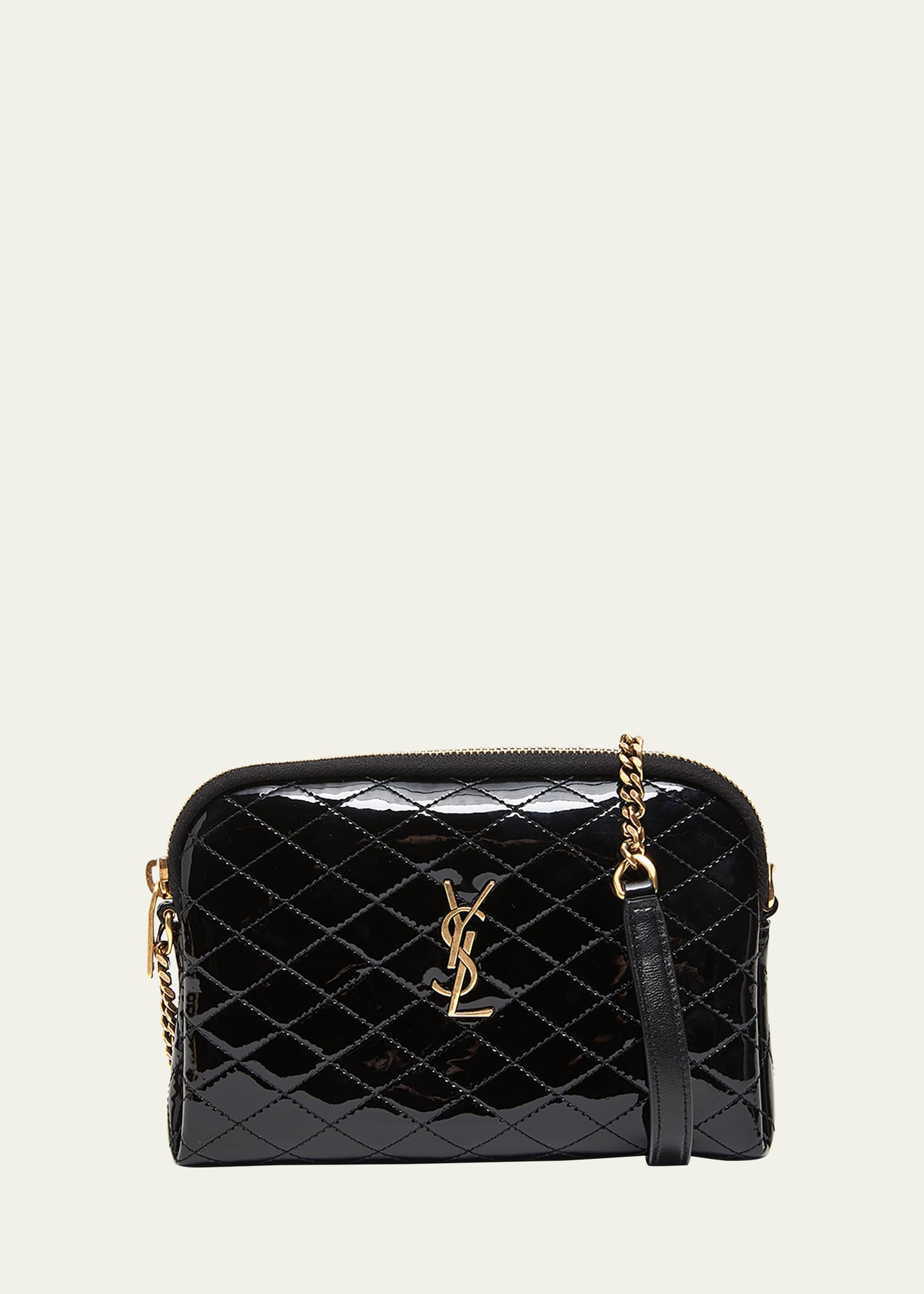 Saint Laurent Gaby YSL Mini Crossbody Bag in Quilted Patent Leather | Bergdorf Goodman