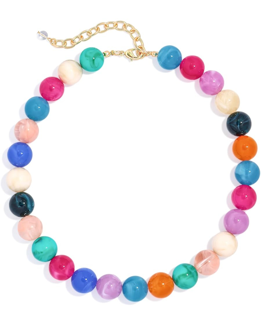 Chunky Beaded Necklaces for Women, Boho Chunky Resin Beads Necklace Summer Beach Statement Jewelr... | Amazon (US)