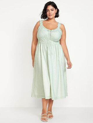 Waist-Defined Ruffled Midi Dress | Old Navy (US)