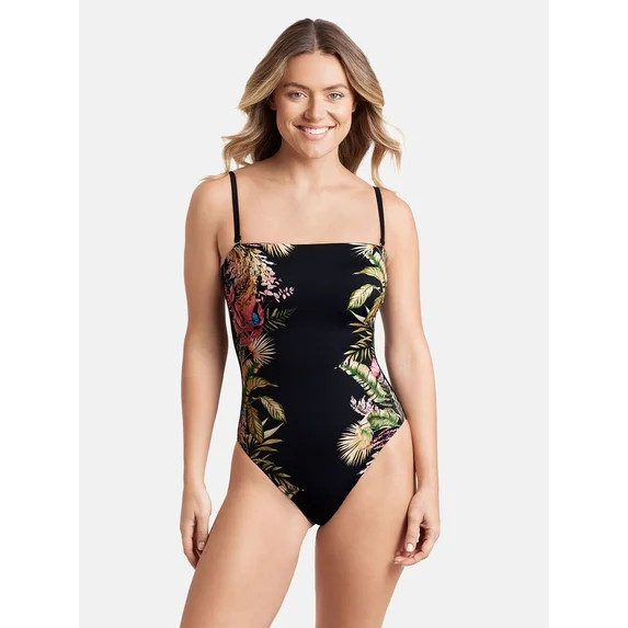 Sofia by Sofia Vergara Women's and Women's Plus Bandeau One Piece Swimsuit | Walmart (US)