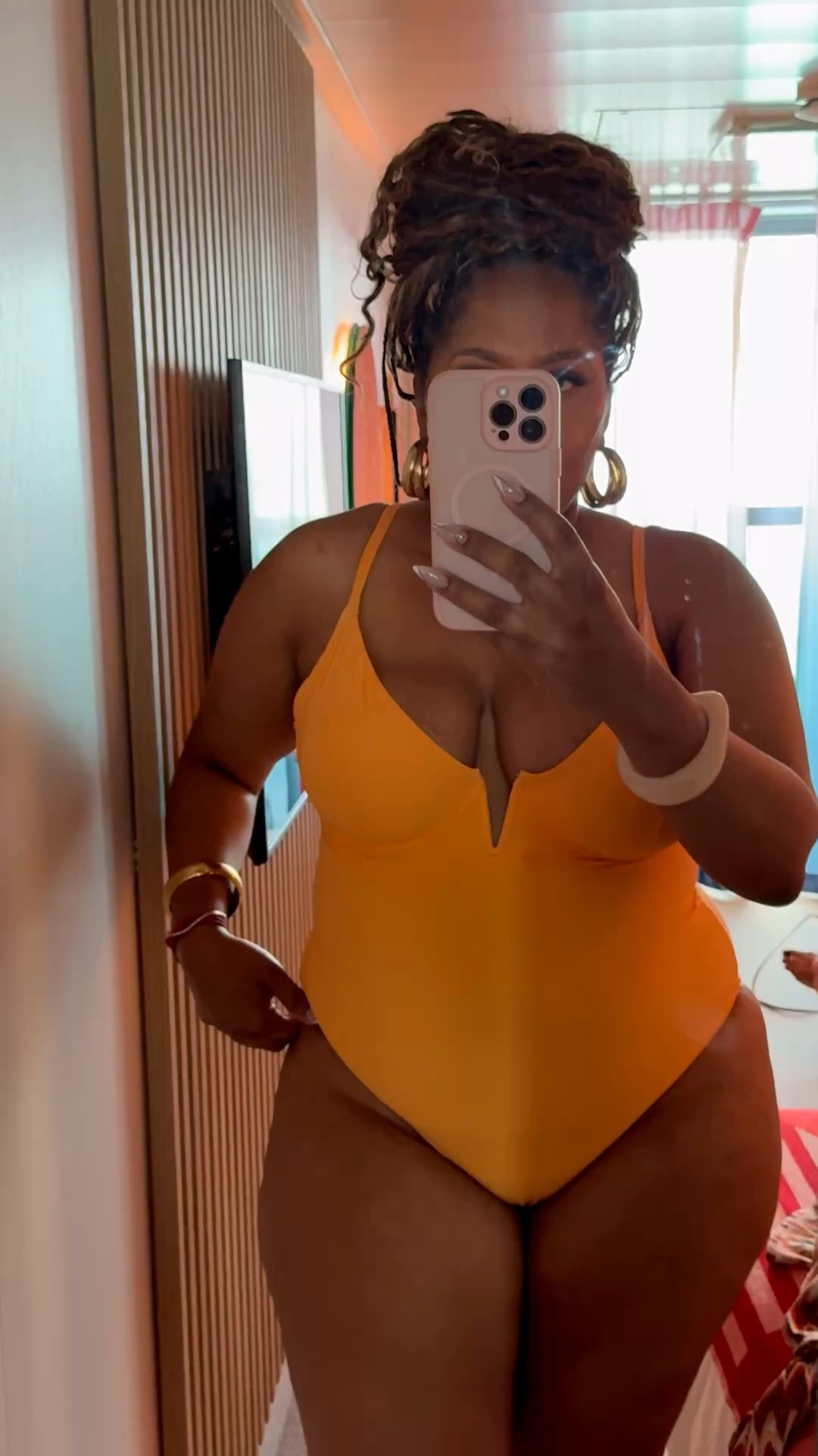 Reviewing this swimsuit from @POPILUSH LLC . I’m a size 16-18 wearing a 2xl comfortably. 
Disclaimer: I did not swim it more lounge around the beach so can’t speak to once it gets wet. ￼ Also please disregard my sister in the background we were in the same cabin lol

#LTKOver40 #LTKSwim #LTKvlog