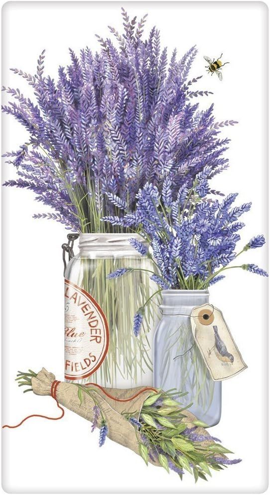 Mary Lake-Thompson Herb Jar with Lavender Flour Sack Dish Towel | Amazon (US)