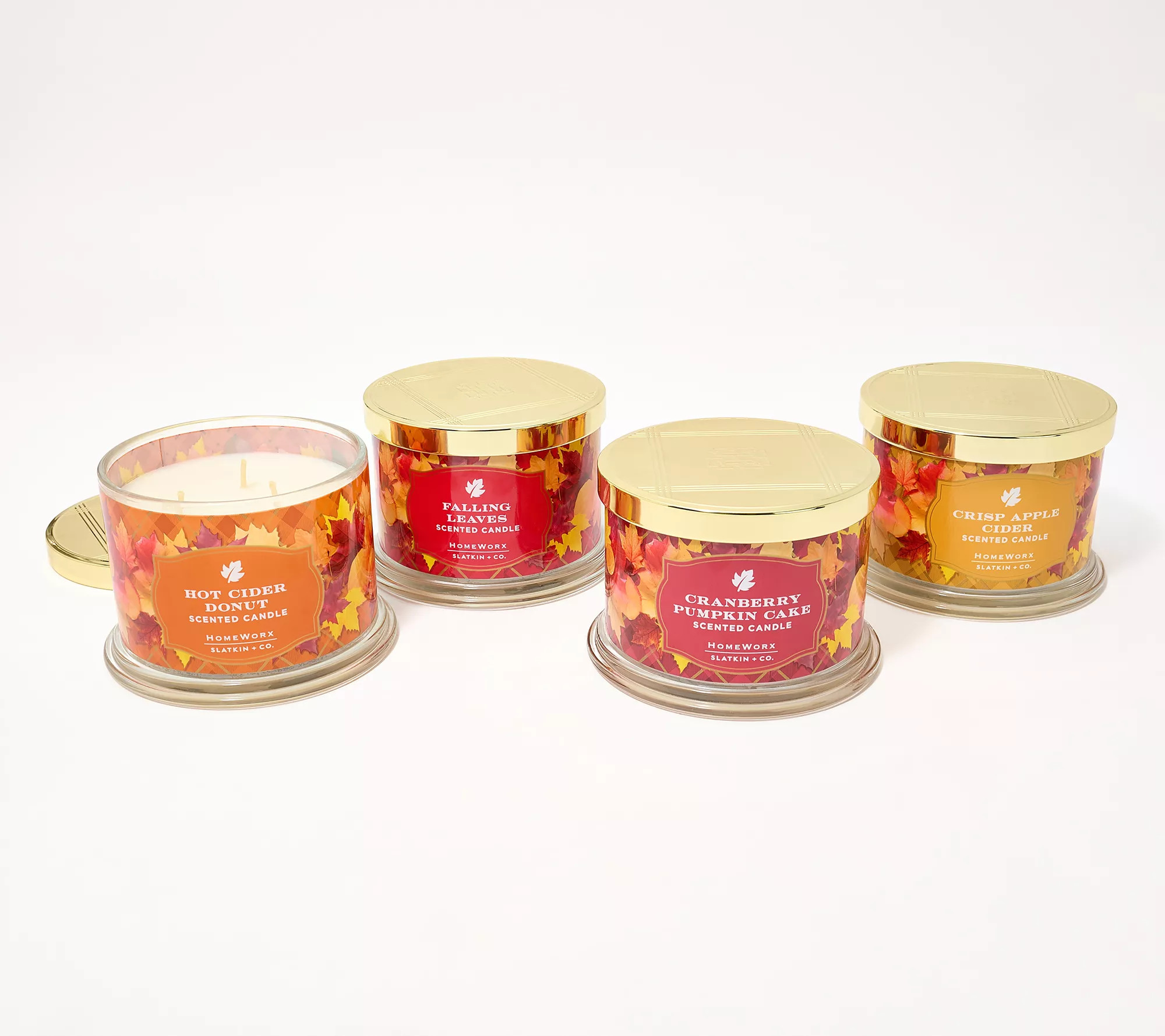 HomeWorx by Slatkin + Co. S/4 14oz A Trip To The Cider Mill Candles | QVC