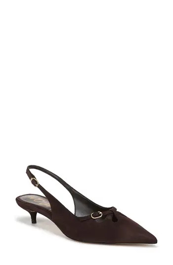 Sam Edelman Fauna Kitten Heel Slingback Pump in Cafe Noir at Nordstrom Rack, Size 5 | Nordstrom Rack