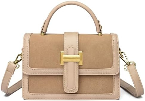 Micmores Mini Crossbody Bag - Faux Suede & Vegan Leather Small Square Purse for Women, Top Handle... | Amazon (US)