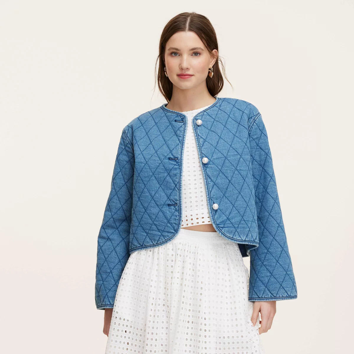 Women's Quilted Denim Jacket - kate spade new york x Target Medium Blue | Target