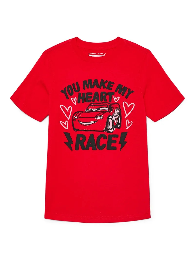 Disney Pixar Cars Little Boys and Big Boys Valentine's Day Graphic Tee with Short Sleeves, Sizes ... | Walmart (US)