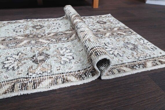 1.7x4.2 Ft Turkish vintage rug, Oushak runner, Runner rug, Wool rug, Antique rug, Kitchen rug, 2x... | Etsy (US)