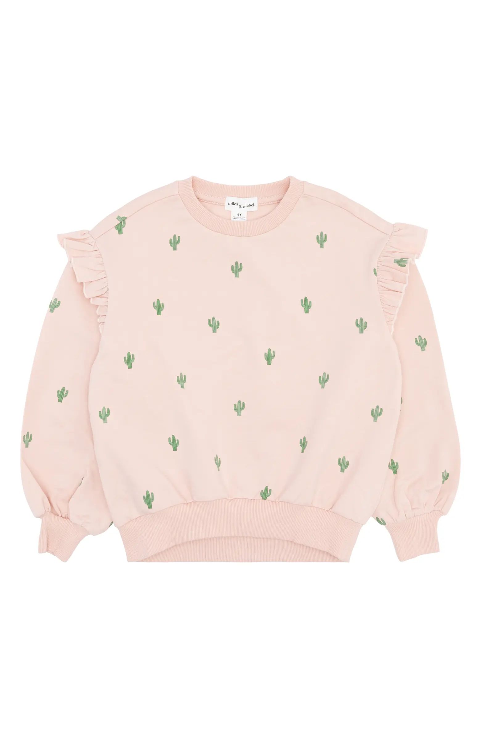 Kids' Cactus Print Stretch Organic Cotton Sweatshirt | Nordstrom
