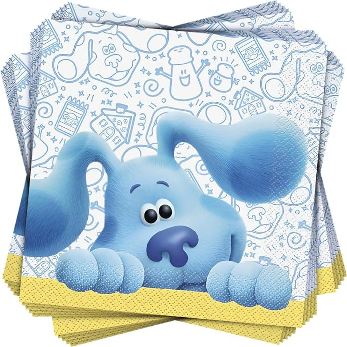 Blue's Clues Themed Luncheon Napkins (Pack of 16) - Sturdy & Absorbent Design - Vibrant & Fun, Pe... | Amazon (US)